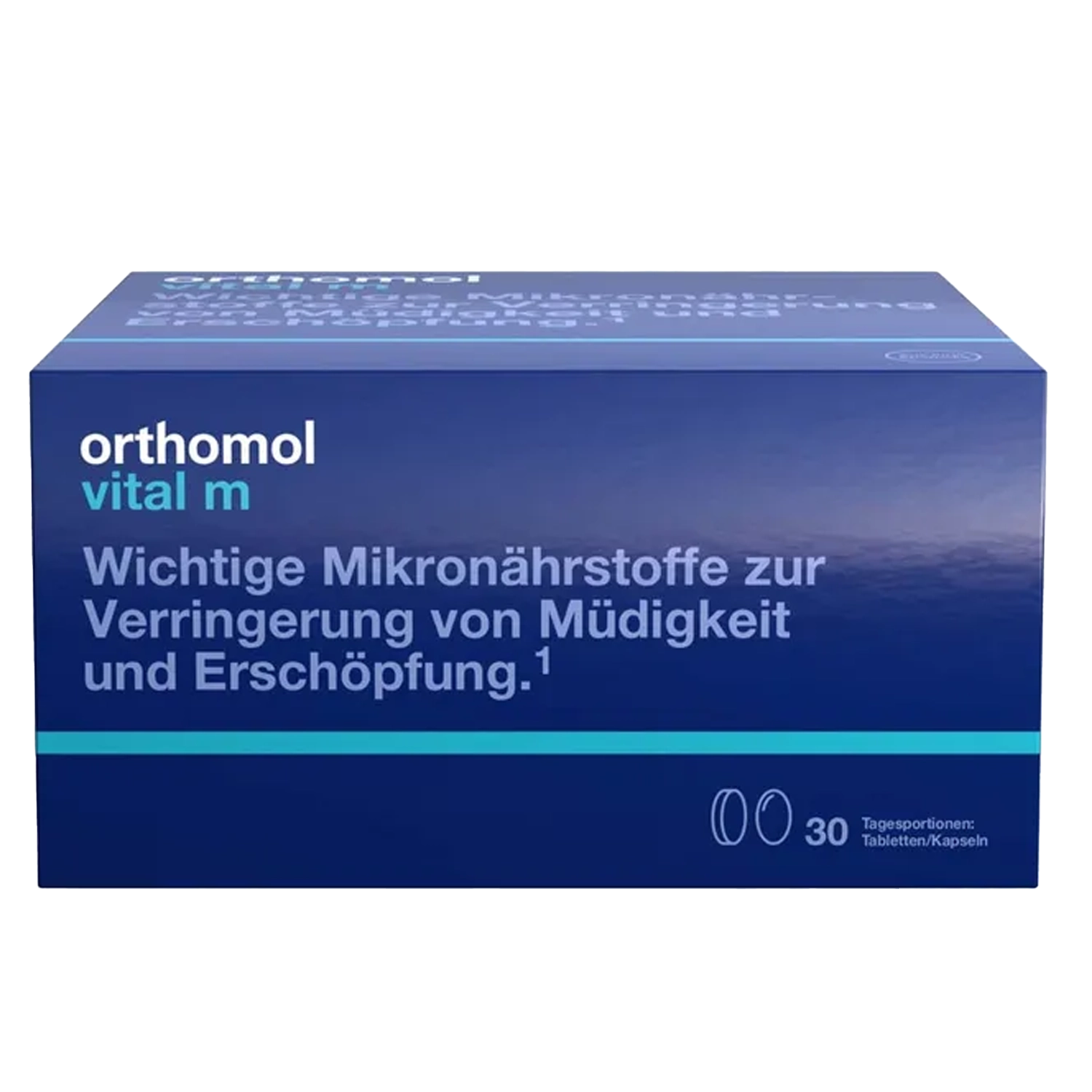 Orthomol Vital m - Mikronährstoffe für Männer - bei Müdigkeit - mit B-Vitaminen, Omega-3 und Magnesium - 30 Tabletten/Kapseln