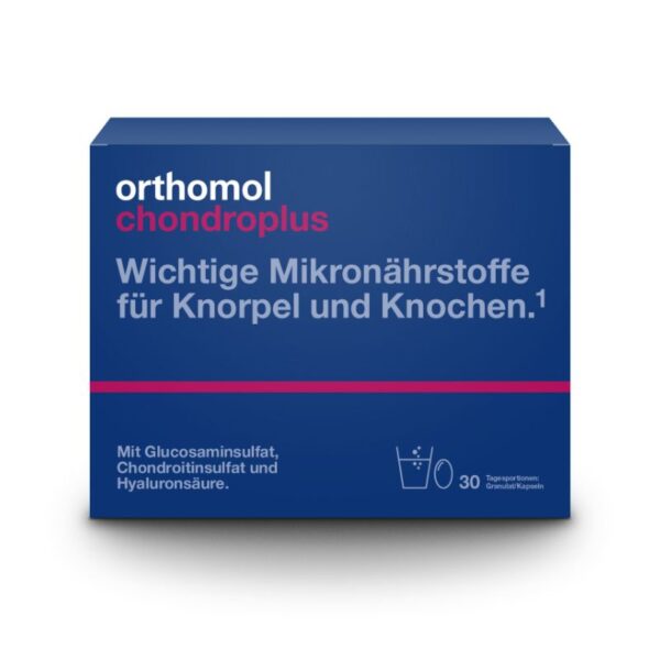 Orthomol chondroplus - Nährstoffe für Knorpel und Knochen - mit Glucosamin-, Chondroitinsulfat und Hyaluronsäure - 30 Stk. Granulat/Kapseln